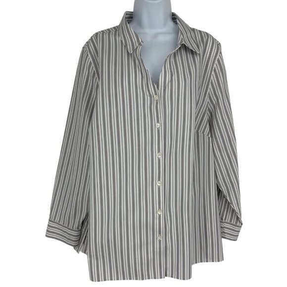 Catherines Long Sleeve Button Front Blouse Size 1X - Picture 1 of 8